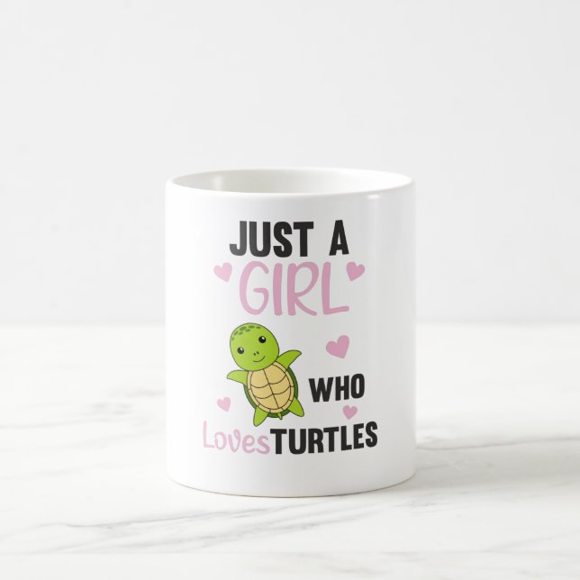 Nur ein Mädchen, das die Schildkröten Liebe Kaffeetasse (Mittel)