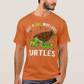 Nur ein Mädchen, das die Schildkröten Liebe T-Shirt