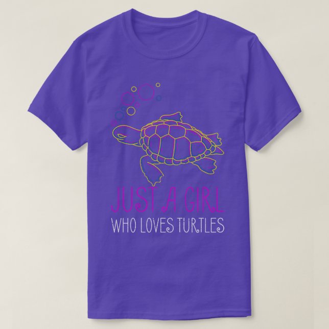 Nur ein Mädchen, das die Schildkröten Liebe T-Shirt (Design vorne)