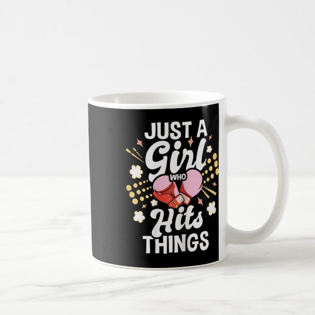 Nur ein Mädchen, das Dinge trifft - Kickboxen Kick Kaffeetasse (Rechts)