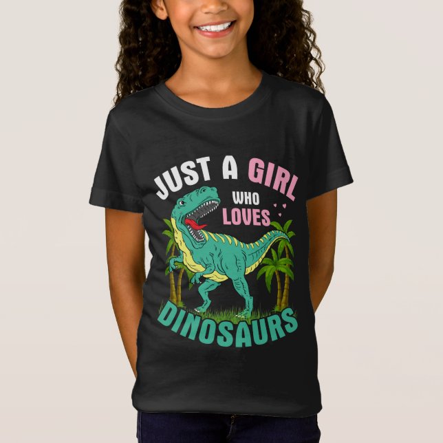 Nur ein Mädchen, das Dinosaurier-Girls-T - Shirt L (Vorderseite)