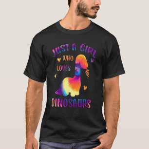 Nur ein Mädchen, das Dinosaurier Liebe farbenfrohe T-Shirt