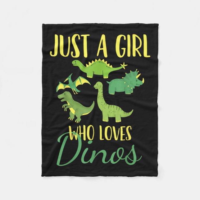 Nur ein Mädchen, das Dinosaurier Liebe Fleecedecke (Vorderseite)
