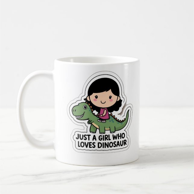 Nur ein Mädchen, das Dinosaurier Liebe Kaffeetasse (Links)
