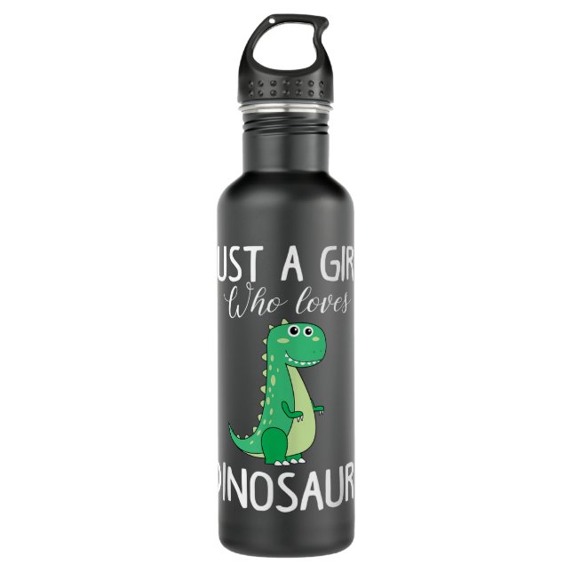 Nur ein Mädchen, das Dinosaurier-Lieben-Geschenk f Edelstahlflasche (Vorderseite)