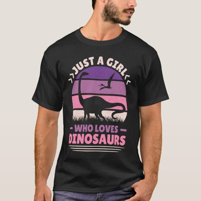 Nur ein Mädchen, das Dinosaurier Niedliche Dino-Di T-Shirt (Vorderseite)