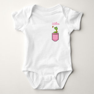 Nur ein Mädchen, das Dinosaurier Personalisiert Li Baby Strampler