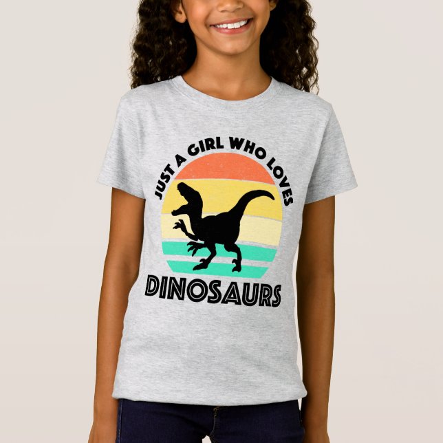 Nur ein Mädchen, das Dinosaurier  T-Shirt (Vorderseite)