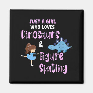 Nur ein Mädchen, das Dinosaurier und Eiskunstlauf Magnet