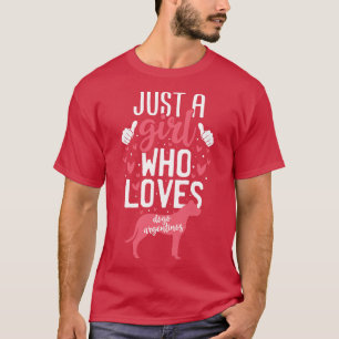 Nur ein Mädchen, das Dogo Argentinos Lieben T-Shirt