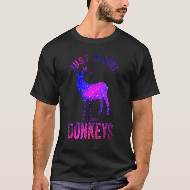 Nur ein Mädchen, das Donkeys Donkey-Donkey-Lieben T-Shirt (Vorderseite)
