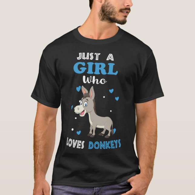 Nur ein Mädchen, das Donkeys Donkey Lieben T-Shirt (Vorderseite)