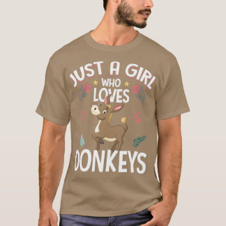 Nur ein Mädchen, das Donkeys Süße Tier Liebe T-Shirt