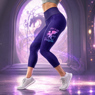 Nur ein Mädchen, das Drachen liebt - Fantasy-Drach Capri Leggings