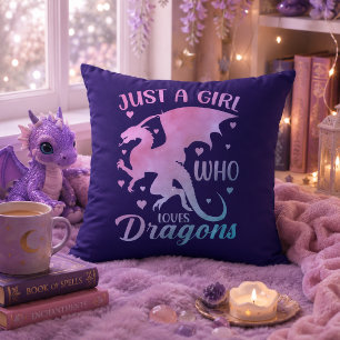 Nur ein Mädchen, das Drachen liebt - Fantasy-Drach Kissen