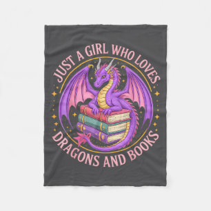 Nur ein Mädchen, das Drachen und Bücher Fantasy Dr Fleecedecke
