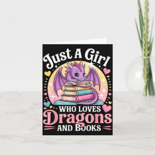 Nur ein Mädchen, das Drachen und Bücher Fantasy Gi Karte