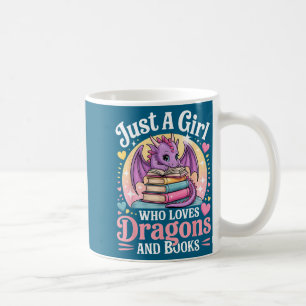 Nur ein Mädchen, das Drachen und Bücher Fantasy-Mä Kaffeetasse