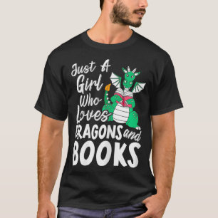 Nur Ein Mädchen, Das Drachen Und Bücher Liebt Abib T-Shirt