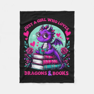 Nur ein Mädchen, das Drachen und Bücher liebt, Dra Fleecedecke