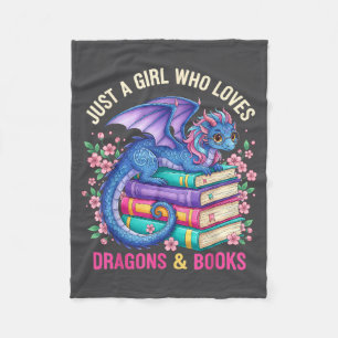 Nur ein Mädchen, das Drachen und Bücher liebt, Dra Fleecedecke