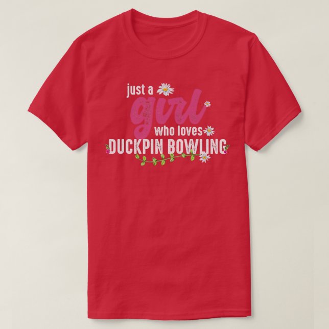 Nur ein Mädchen, das Duckpin Bowling Liebe T T-Shirt (Design vorne)