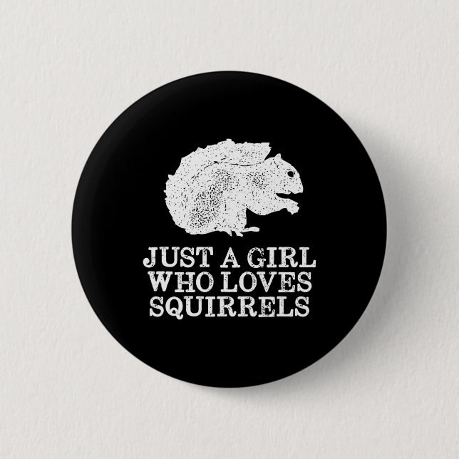 Nur ein Mädchen, das Eichhörnchen Liebe Button (Vorderseite)