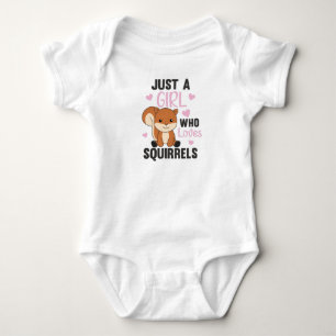Nur ein Mädchen, das Eichhörnchen Liebe Süßes Eich Baby Strampler