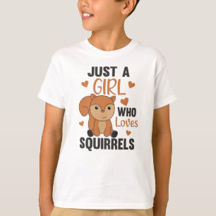 Nur ein Mädchen, das Eichhörnchen Liebe Süßes Eich T-Shirt