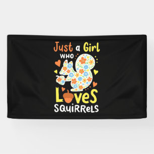 Nur ein Mädchen, das Eichhörnchen und Blume Liebe Banner