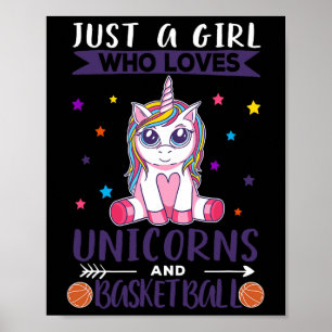 Nur ein Mädchen, das Einhorn und Basketball Liebe Poster