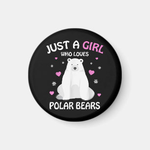 Nur ein Mädchen, das Eisbären Liebe, Girls Polar B Magnet