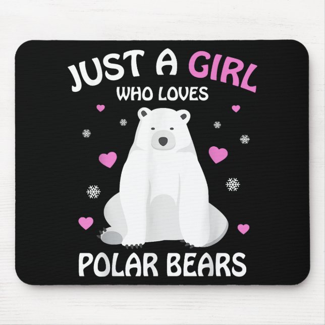 Nur ein Mädchen, das Eisbären Liebe, Girls Polar B Mousepad (Vorne)