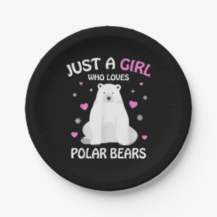 Nur ein Mädchen, das Eisbären Liebe, Girls Polar B Pappteller