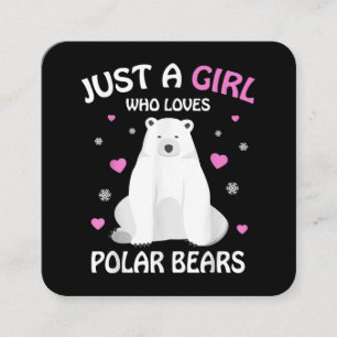 Nur ein Mädchen, das Eisbären Liebe, Girls Polar B Quadratische Visitenkarte