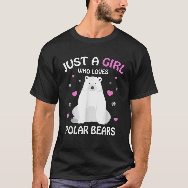 Nur ein Mädchen, das Eisbären Liebe, Girls Polar B T-Shirt (Vorderseite)
