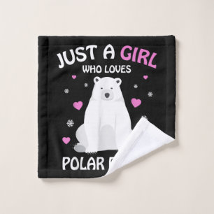 Nur ein Mädchen, das Eisbären Liebe, Girls Polar B Waschlappen