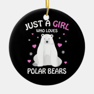 Nur Ein Mädchen Das Eisbären Mädchen Eisbär Liebt Keramik Ornament