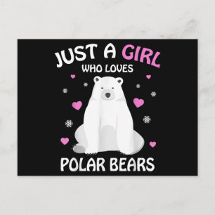 Nur ein Mädchen, das Eisbären Mädchen Eisbär liebt Postkarte