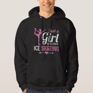 Nur ein Mädchen das Eiskunstlauf liebt Schlittschu Hoodie