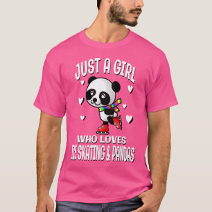 Nur ein Mädchen, das Eislaufen-Pandas süßen Bären T-Shirt