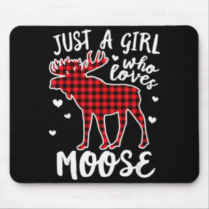 Nur ein Mädchen, das Elch Büffel Karo Weihnachten Mousepad