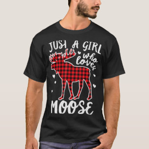 Nur ein Mädchen, das Elch-Büffel-Karo-Weihnachten T-Shirt