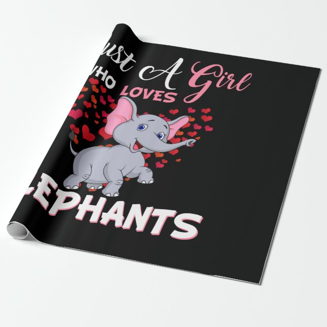 Nur ein Mädchen, das Elefanten Liebe Geschenkpapier (Ungerollt)