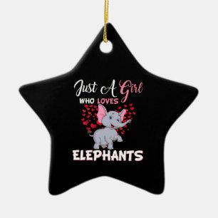 Nur ein Mädchen, das Elefanten Liebe Keramik Ornament