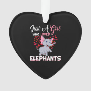 Nur ein Mädchen, das Elefanten Liebe Ornament