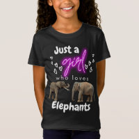 Nur ein Mädchen, das Elefanten Liebe T - Shirt