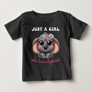 Nur ein Mädchen das Elefanten liebt Süßer Elefant Baby T-shirt