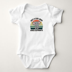 Nur ein Mädchen, das Elefanten-Niedliche Tiere Lie Baby Strampler