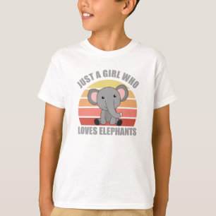 Nur ein Mädchen, das Elefanten-Niedliche Tiere Lie T-Shirt